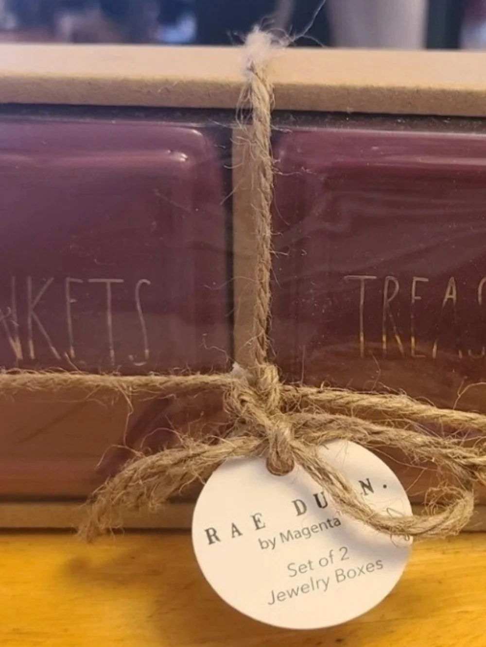 Rae Dunn Trinkets and Treasures Set Of 2 Jewelry Boxes